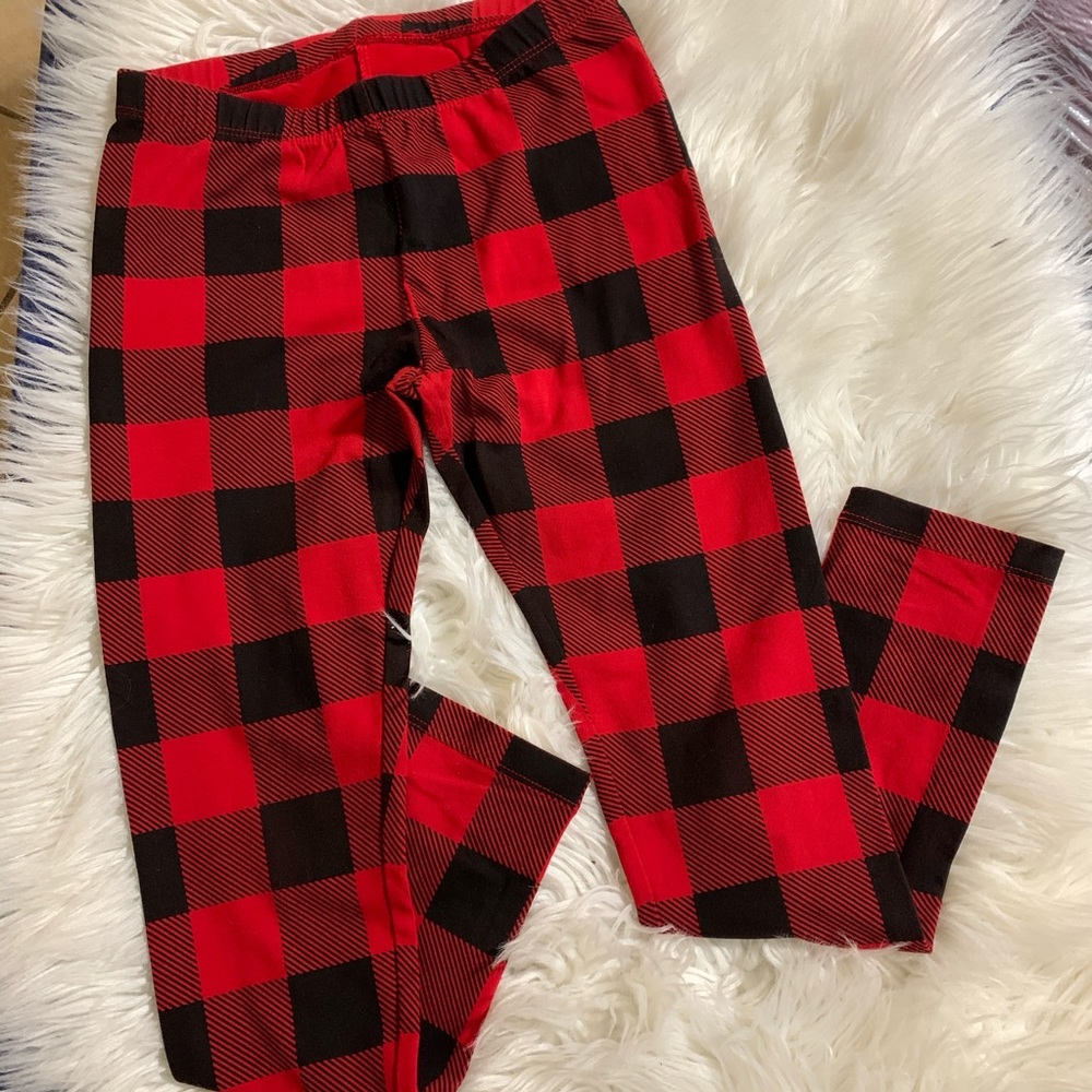Girls checkered leggings size medium 7/8